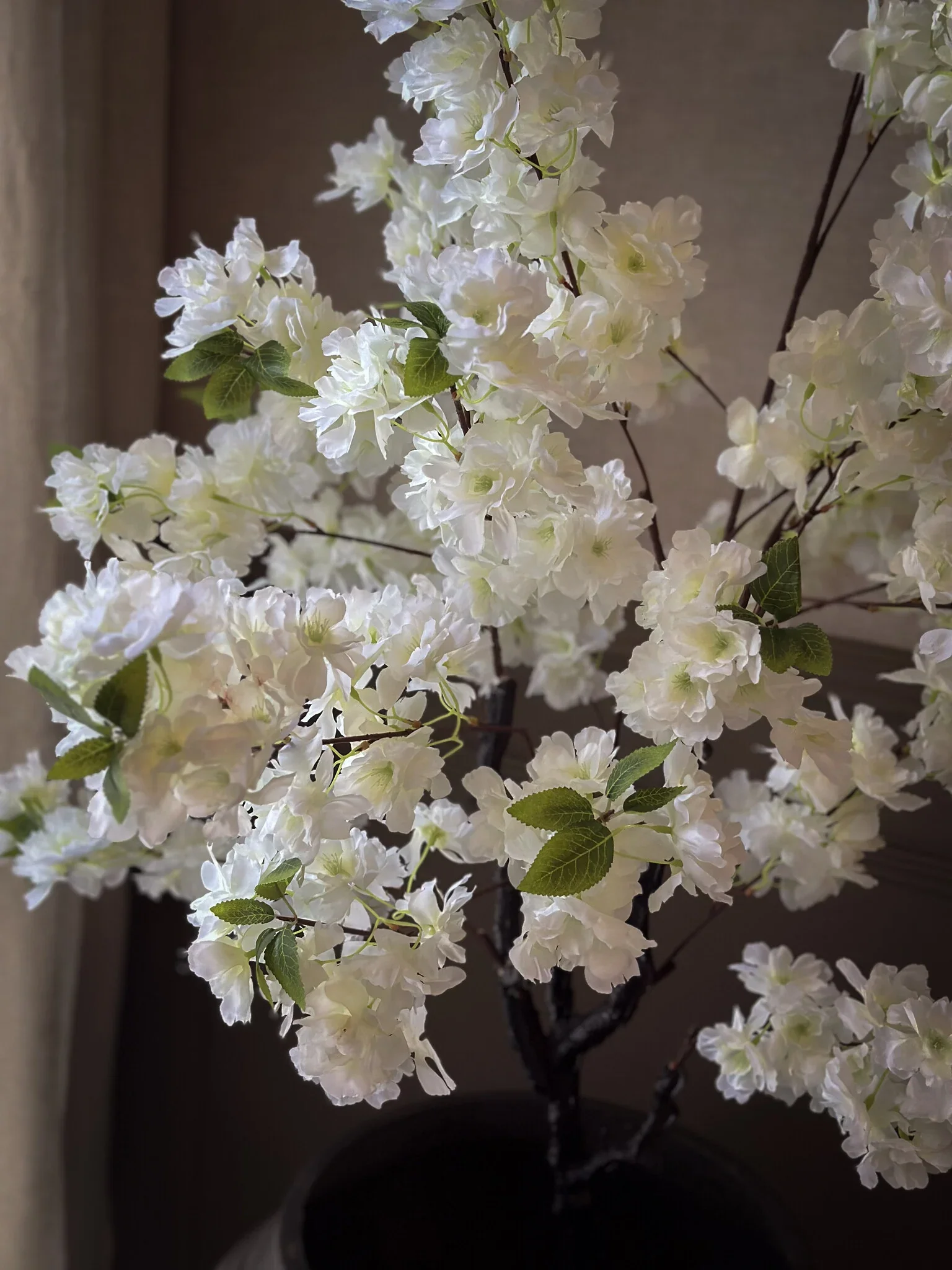 Kersen bloesem kunstboom wit - Afbeelding 3