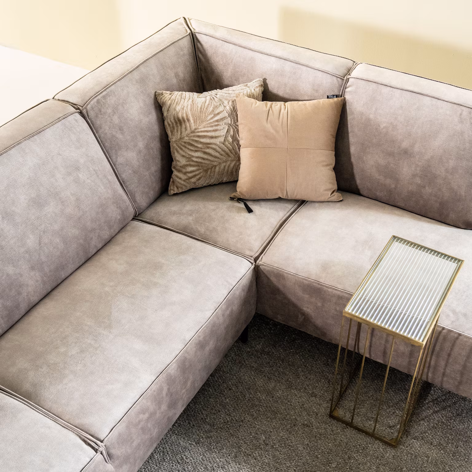 SEVN Hoekbank Michelle Velvet, kleur Lever - Afbeelding 3