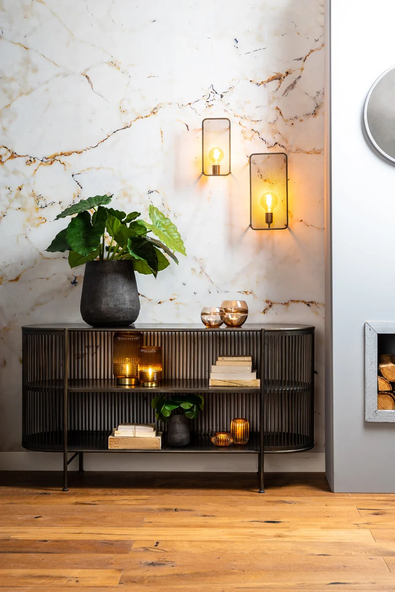 Light & Living Dressoir Open Yinthe Zwart 149cm