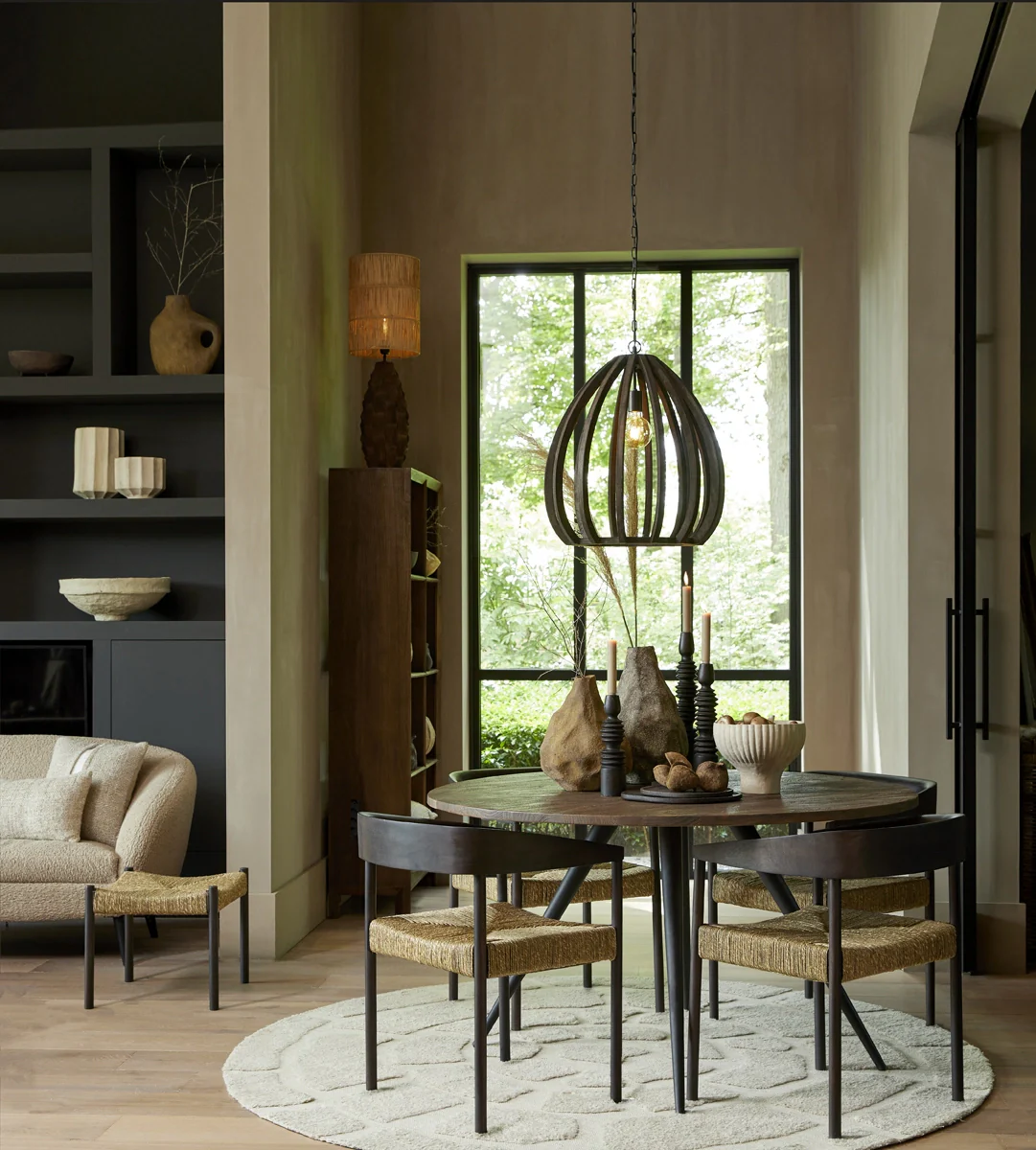 Light & Living Wandkast Sondrio Open Mangohout Mat Donkerbruin 95x190cm - Afbeelding 9