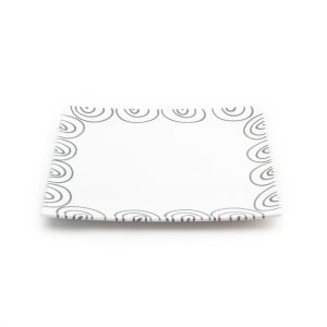 Onderbord / gebaksschaal vierkant – Gevlamd grijs – 31 x 31 cm