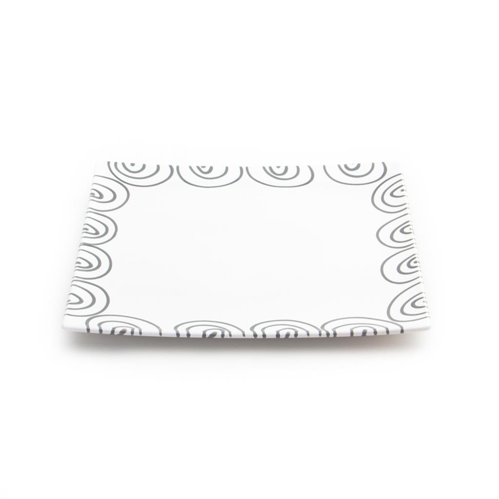 Onderbord / gebaksschaal vierkant – Gevlamd grijs – 31 x 31 cm - Afbeelding 2