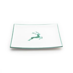 Onderbord / gebaksschaal vierkant – Hert groen – 31 x 31 cm
