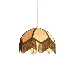 Light & Living Hanglamp Sulina Raffia Naturel/Groen