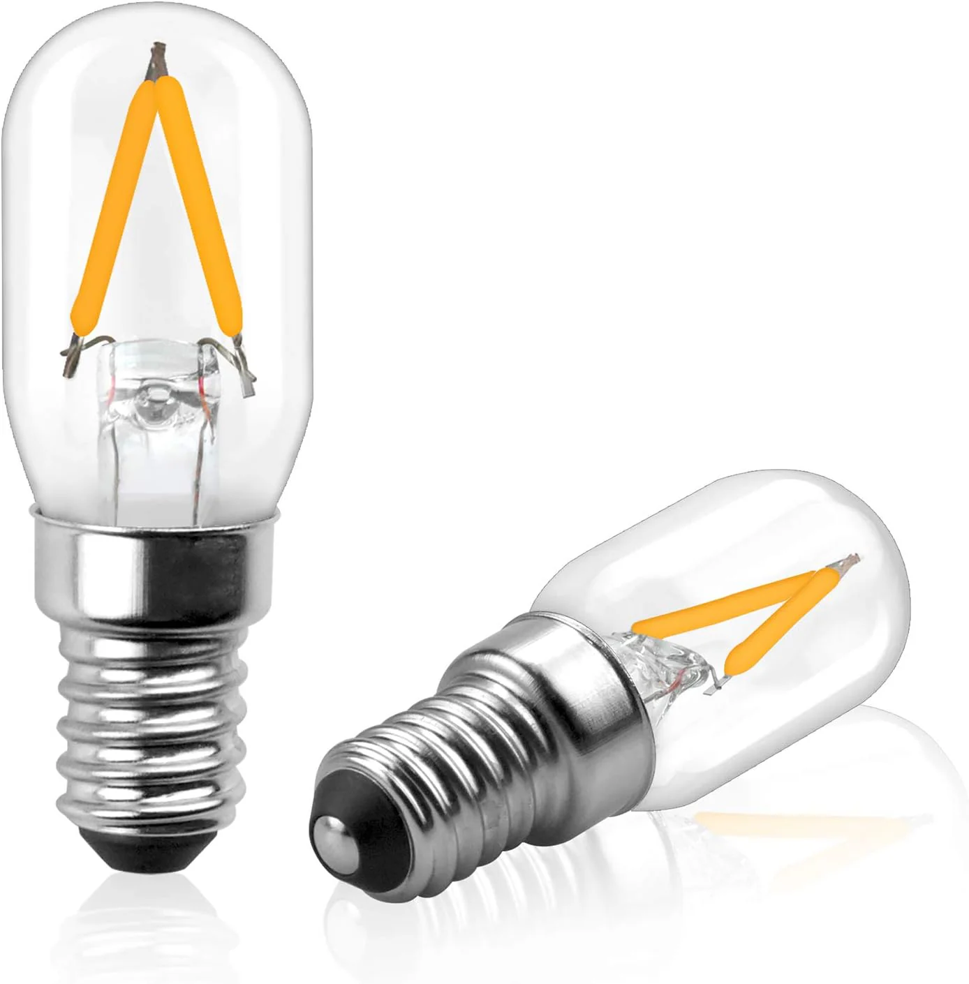 Koelkastlampen Set - E14 LED lamp 12–24V koud wit 6000K - 2W T22 buis – 2 stuks - Afbeelding 2