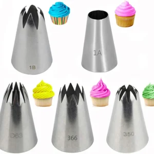 Cake Decorating Kit – 5-delige RVS Spuitmondjes Set voor Gebak en Taart