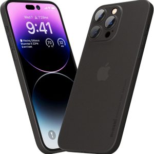 Ultradun Telefoon Hoesje Geschikt voor - iPhone 14 Pro Max Hoesje - Mat - Trans-Zwart