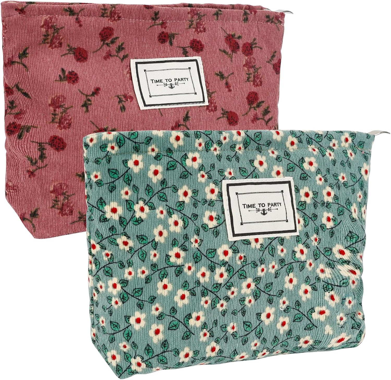 Make-uptas - 2 Stuks – Corduroy Ribfluweel - Compact, Luxe en Ruim