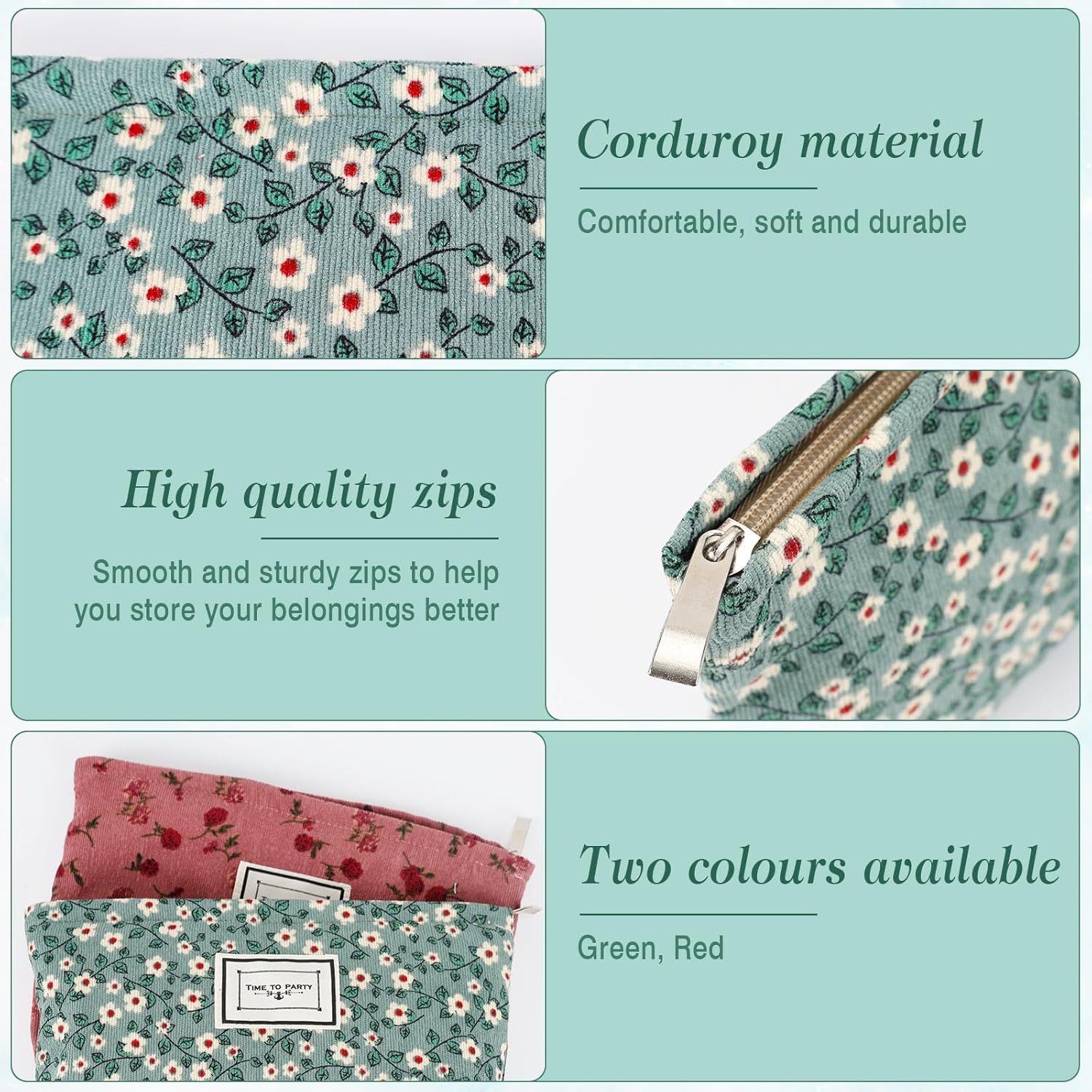 Make-uptas - 2 Stuks – Corduroy Ribfluweel - Compact, Luxe en Ruim - Afbeelding 4