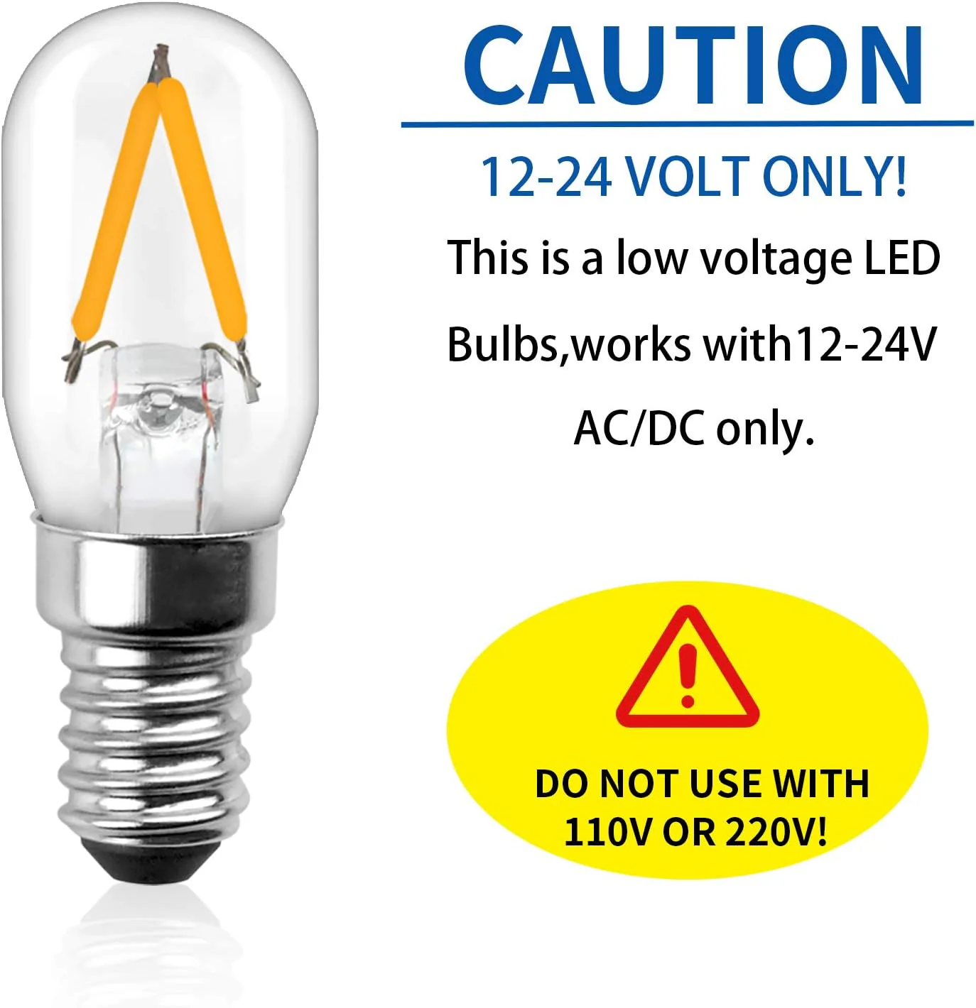 Koelkastlampen Set - E14 LED lamp 12–24V koud wit 6000K - 2W T22 buis – 2 stuks - Afbeelding 6