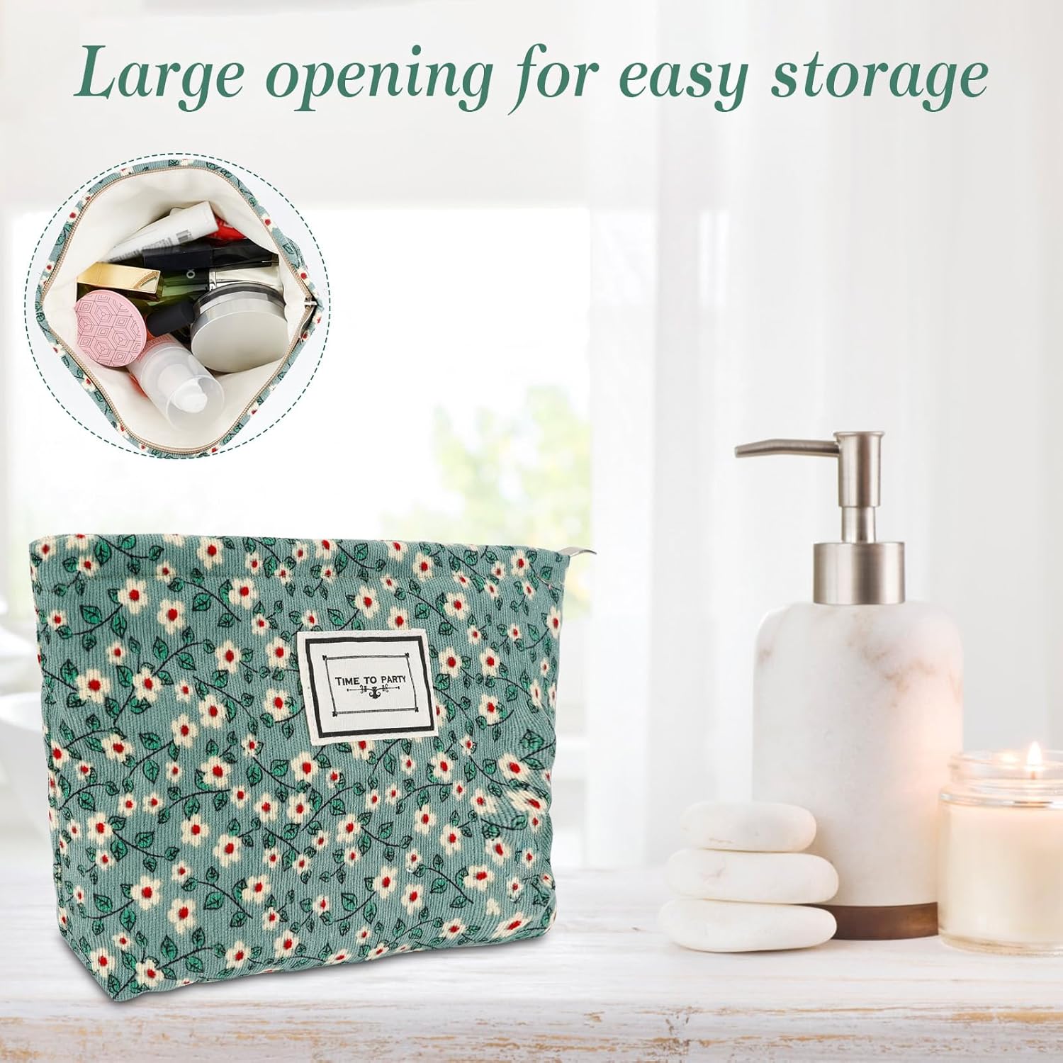 Make-uptas - 2 Stuks – Corduroy Ribfluweel - Compact, Luxe en Ruim - Afbeelding 5