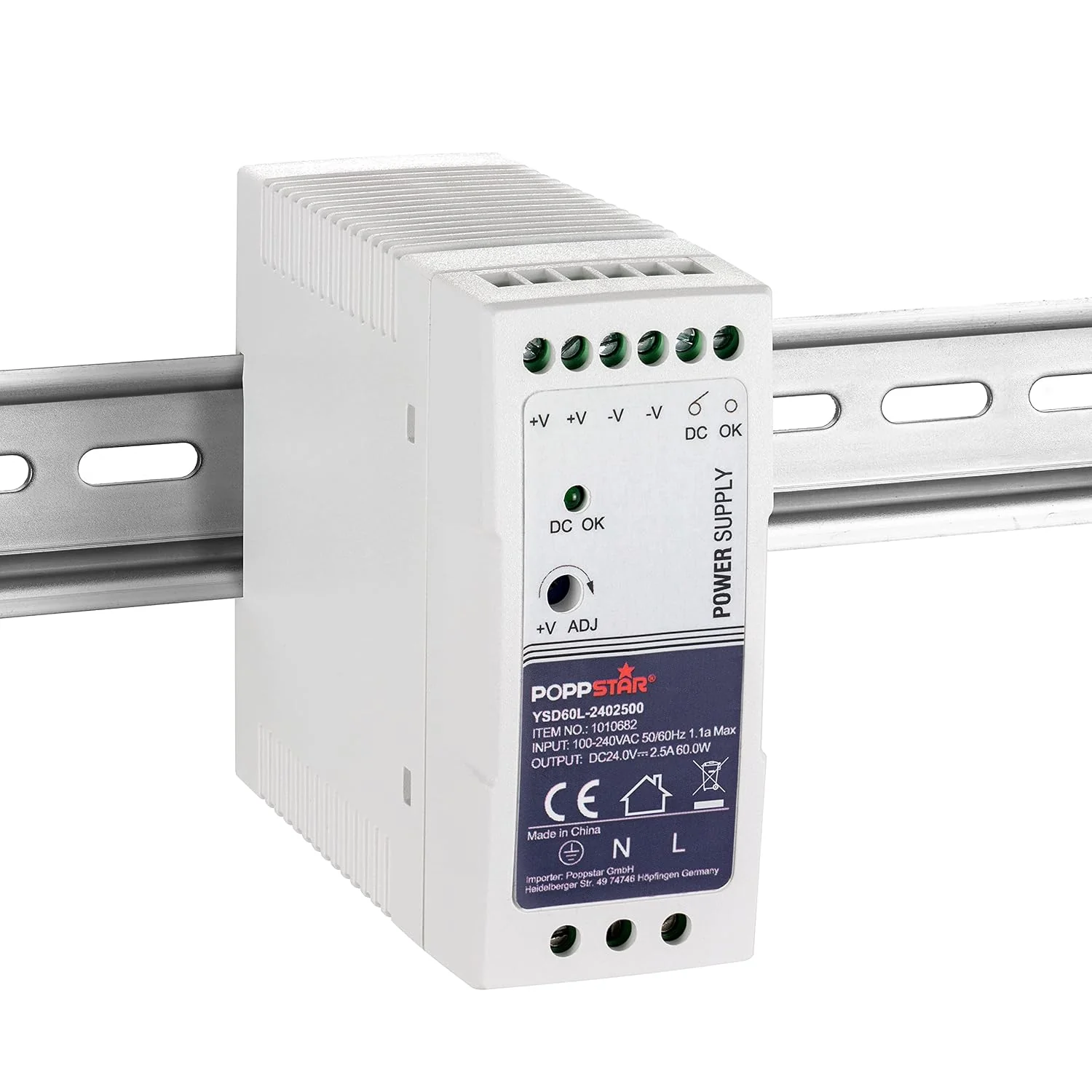 Ultra Slim 24V DIN-Rail Voeding 60W - 2,5A - Met Beveiliging - Afbeelding 6