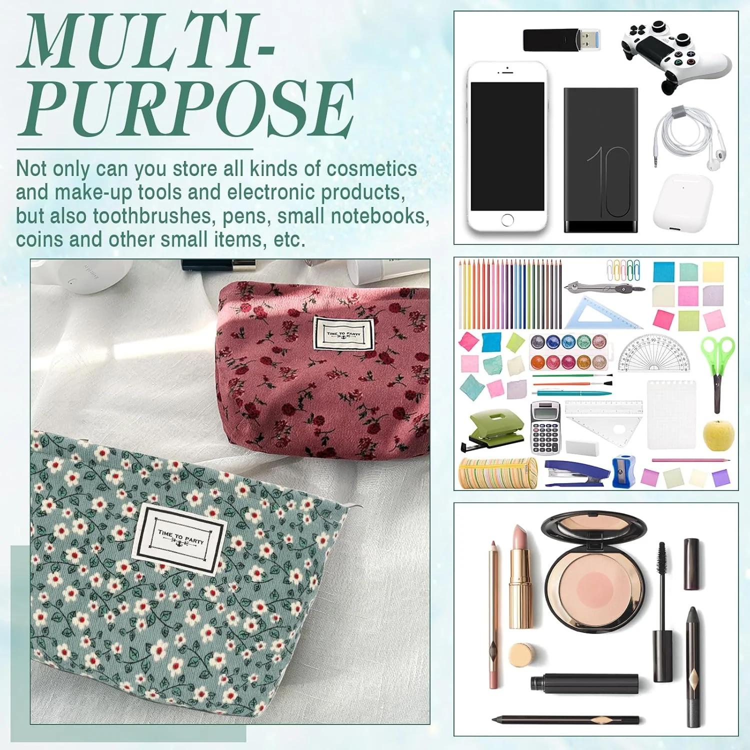 Make-uptas - 2 Stuks – Corduroy Ribfluweel - Compact, Luxe en Ruim - Afbeelding 6