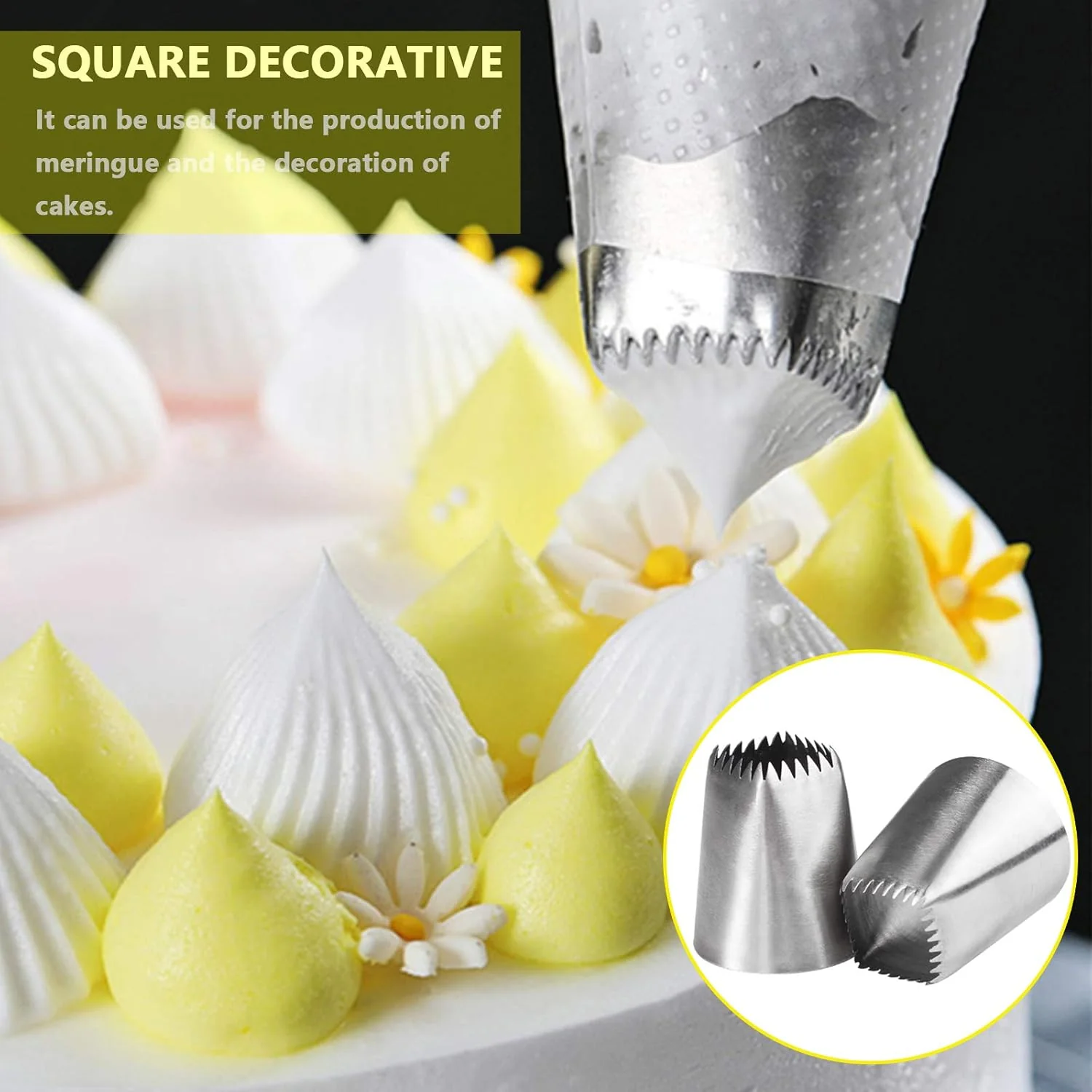 Set van 4 Grote RVS Spuitmondjes voor Taart, Cupcake en Dessert Decoratie - Afbeelding 6
