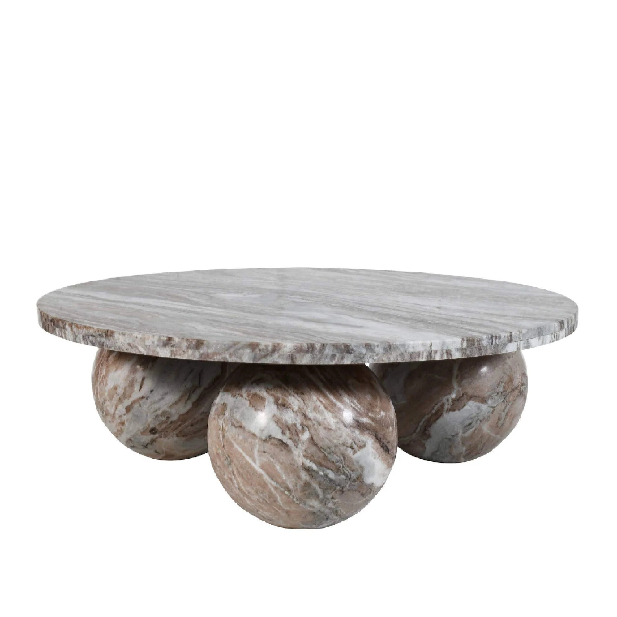 Diro Beige Marble 3 ball coffeetable round PTMD - Afbeelding 2