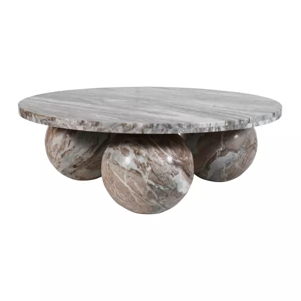 Diro Beige Marble 3 ball coffeetable round PTMD - Afbeelding 7