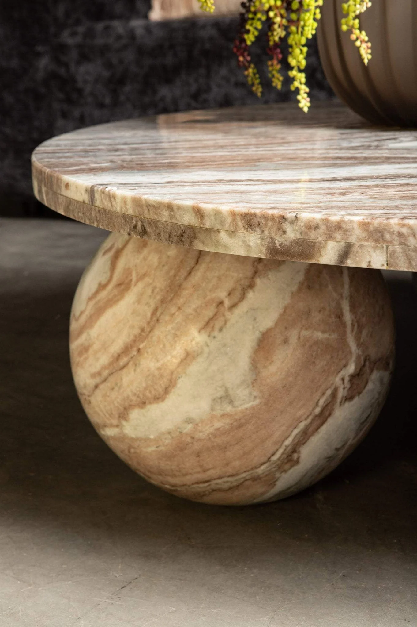 Diro Beige Marble 3 ball coffeetable round PTMD - Afbeelding 8