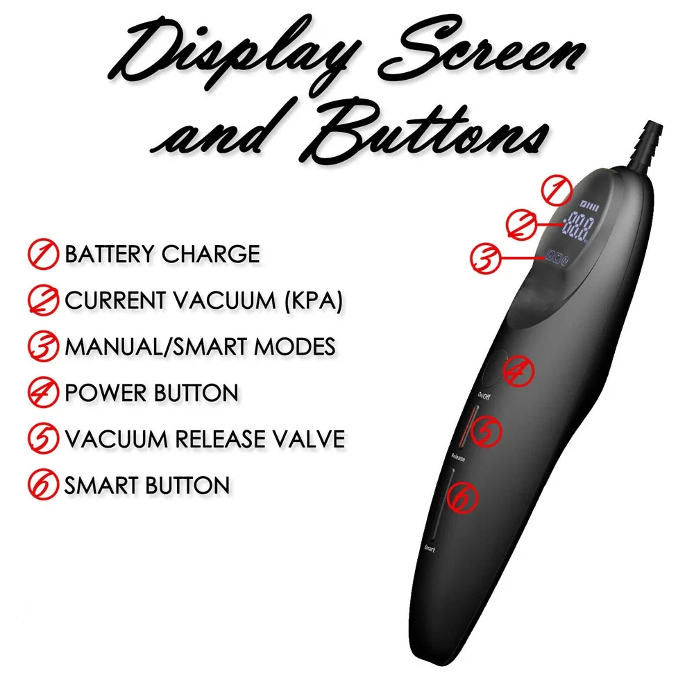 Smart LCD Elektrische Vacuümpomp – Stil, USB-C, Slim en Automatisch - Afbeelding 5