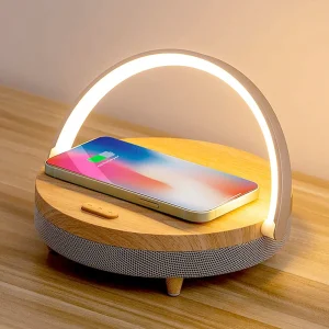 SoundGlow™ | 4-in-1 Luxe Nachtlamp met Speaker & Draadloos Opladen