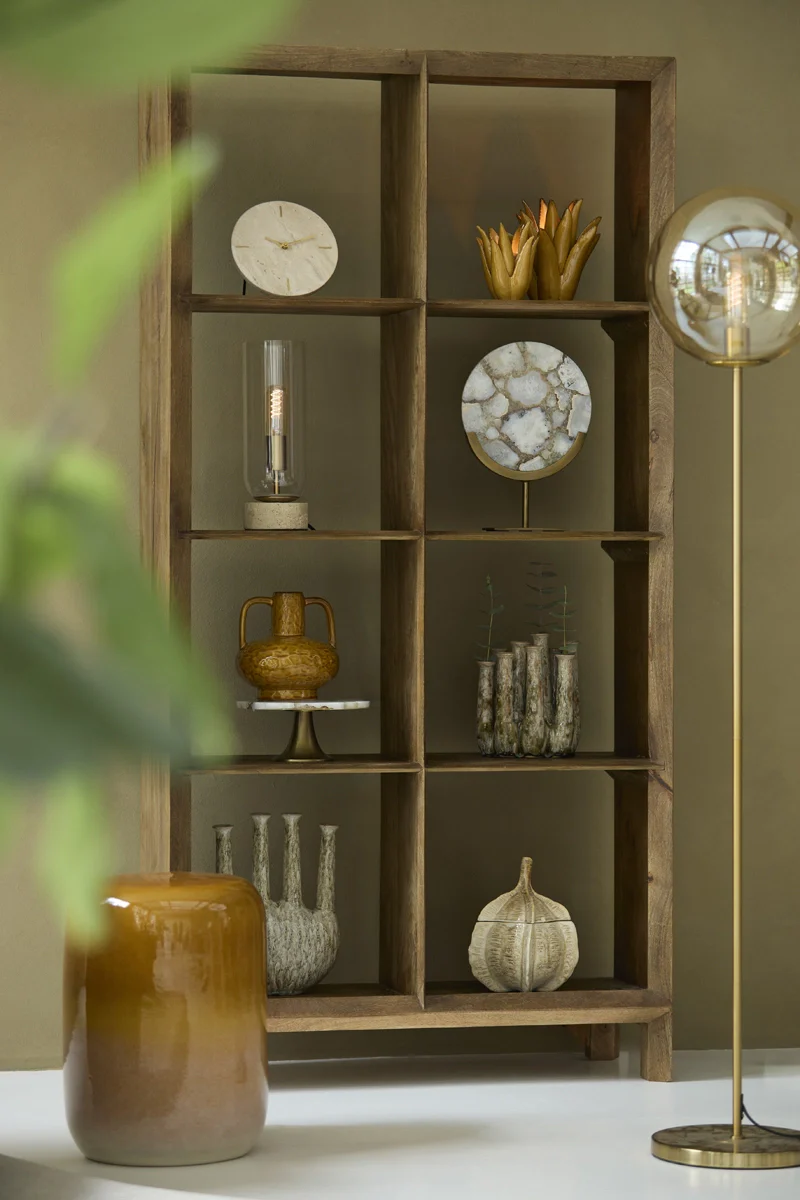 Light & Living Wandkast Sondrio Open Mangohout Mat Donkerbruin 95x190cm - Afbeelding 4