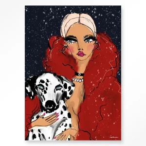 Dotted Doggy - Moderne Wanddecoratie | Artprint, Glass Art & Wandkleed