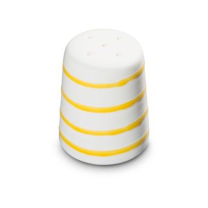 Zoutstrooier – Gevlamd geel – 7 cm